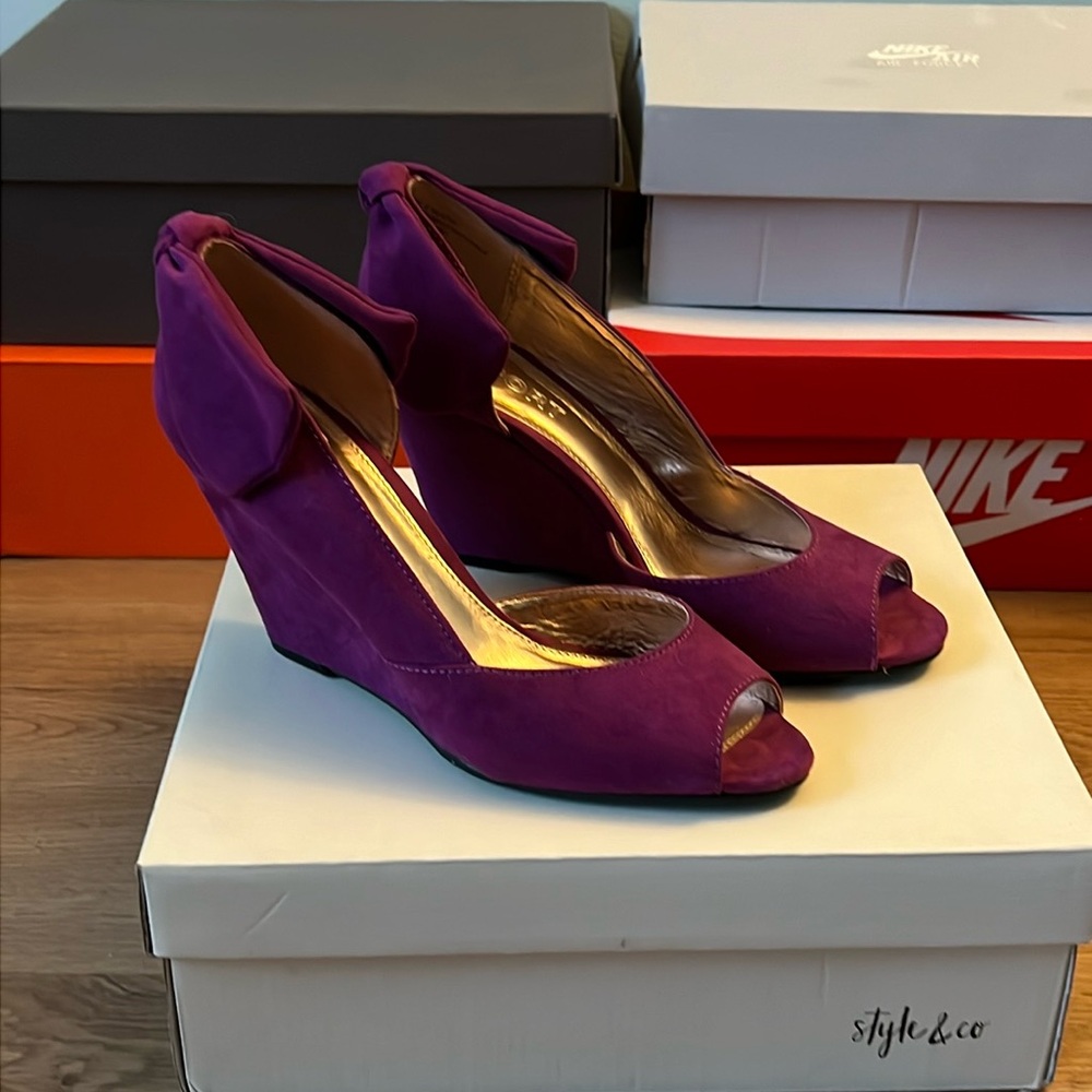 Purple Wedge Heels